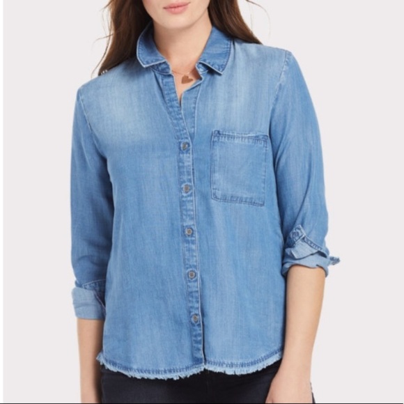 Cloth And Stone Fray Seams Back Shirt S - Picture 1 of 6